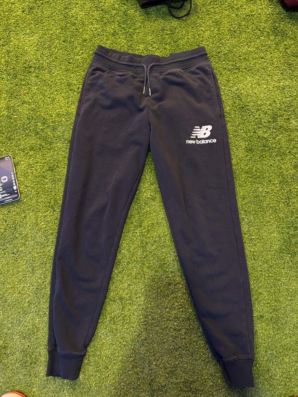 New Balance NB Essentials Stacked Logo French Terry Sweatpants, Black, Size S
